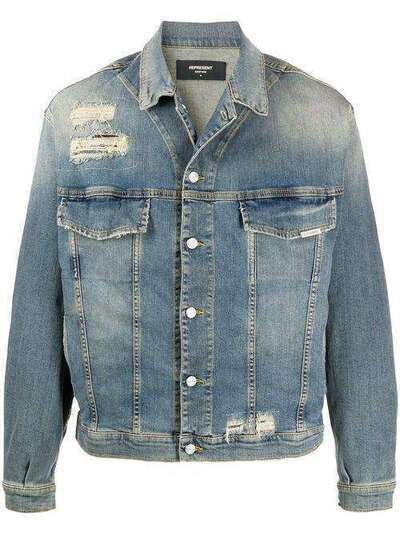 Represent джинсовая куртка с эффектом потертости M07039