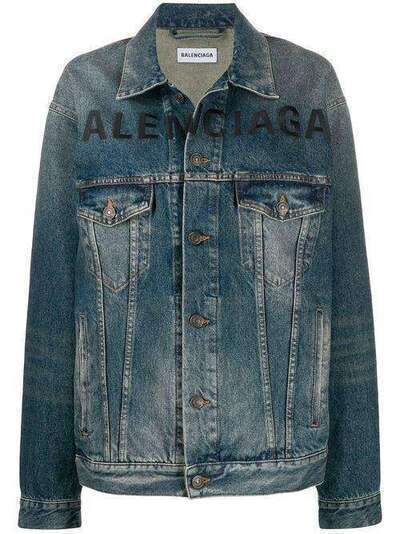 Balenciaga джинсовая куртка с вышитым логотипом 594386TCW03