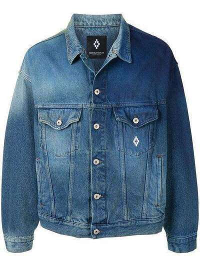MARCELO BURLON COUNTY OF MILAN джинсовая куртка с принтом на спине CMYE019S20DEN0014001