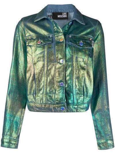 Love Moschino короткая джинсовая куртка с эффектом металлик WH60972T7069