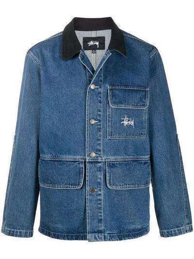 Stussy джинсовая куртка с контрастным воротником 115498