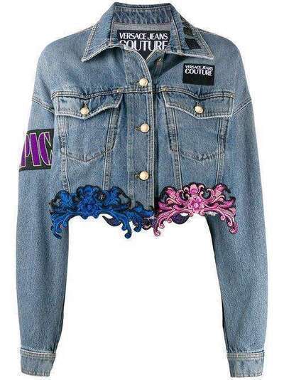 Versace Jeans Couture джинсовая куртка с кружевом C0HUB918APR4C
