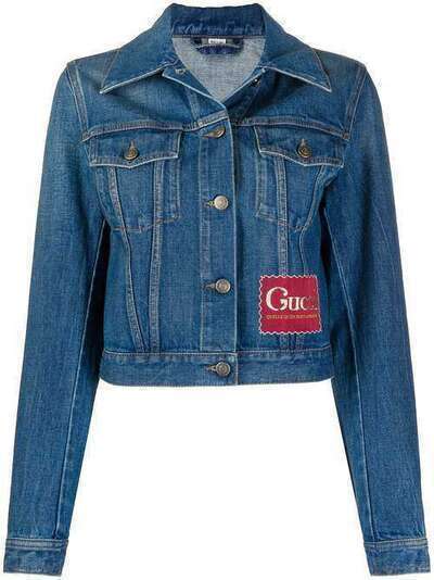 Gucci джинсовая куртка с нашивкой-логотипом 558038XDA8M