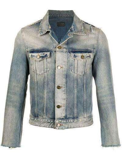 Saint Laurent джинсовая куртка с эффектом потертости 601710Y883Y