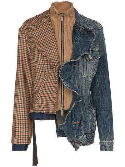 UNRAVEL PROJECT джинсовая куртка с контрастными вставками UWYE016F19DEN0016748