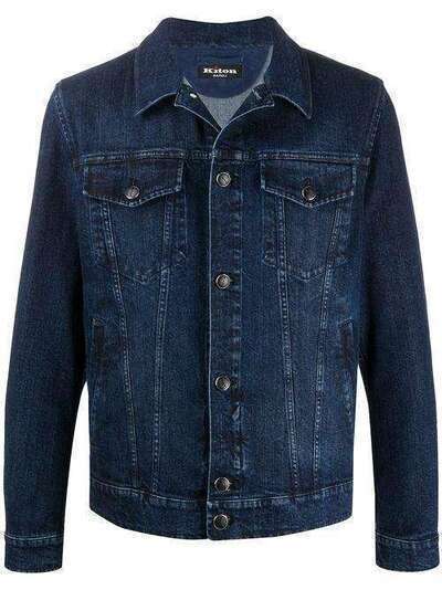 Kiton джинсовая куртка с вышитым логотипом UW0672AV07S6601005