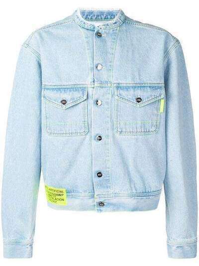 MARCELO BURLON COUNTY OF MILAN джинсовая куртка с принтом 'Contaminación' CMYE010S19A531483088
