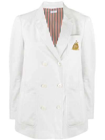 Thom Browne двубортный пиджак со складками на спине FBC655I00572