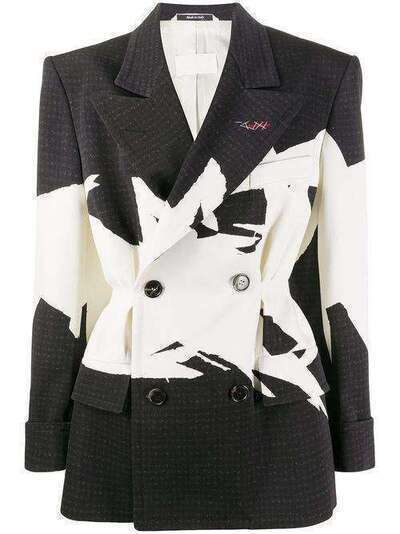 Maison Margiela пиджак строгого кроя с контрастными вставками S29AM0348S53061