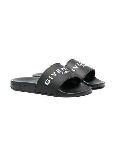 Givenchy Kids сандалии с открытым носком и логотипом