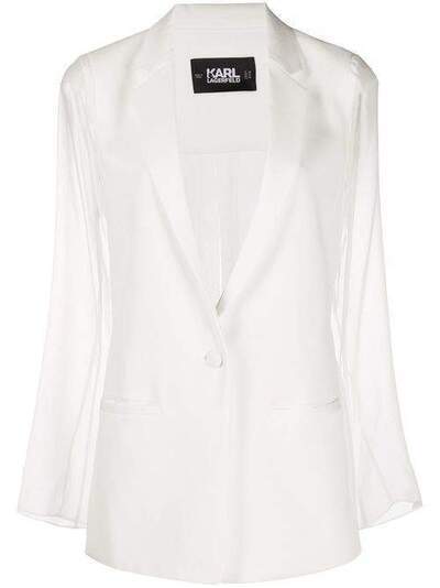 Karl Lagerfeld sheer sleeved blazer 201W1404100