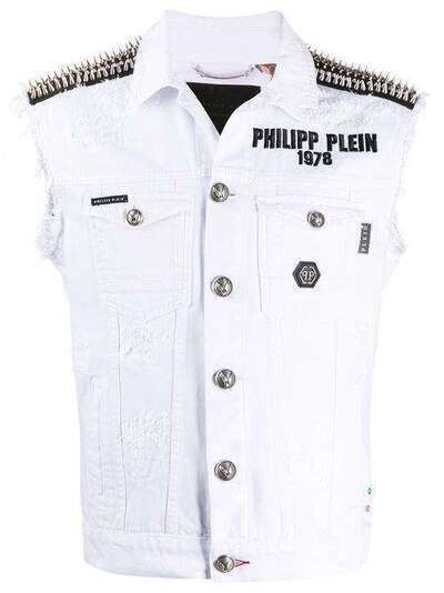 Philipp Plein джинсовая куртка без рукавов S20CMDC0011PDE004N