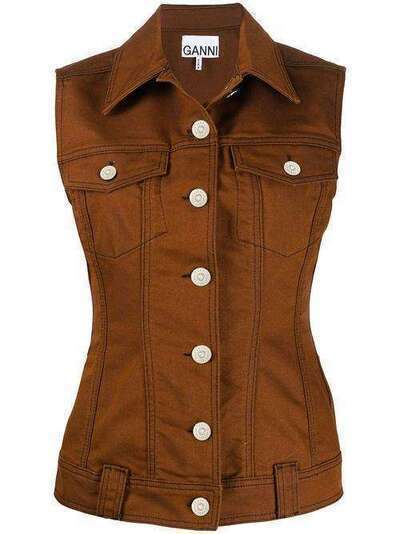GANNI buttoned-up fitted vest F4668