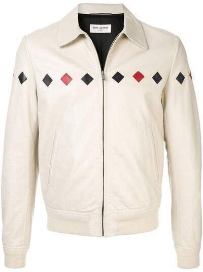 Saint Laurent куртка 'Teddy' с ромбами 549482YC2UF