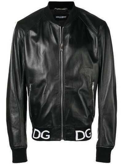 Dolce & Gabbana куртка-бомбер в полоску с логотипом G9LN4LFUL89