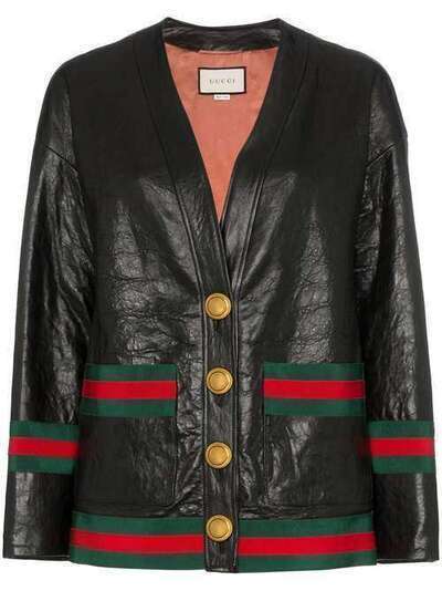 Gucci куртка на пуговицах с контрастной отделкой 547357XN681