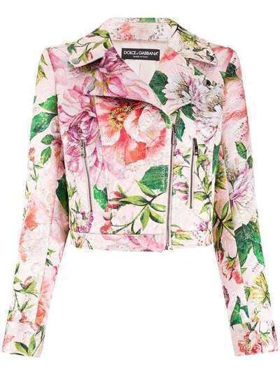Dolce & Gabbana байкерская куртка с цветочным принтом F9H26THSM2R