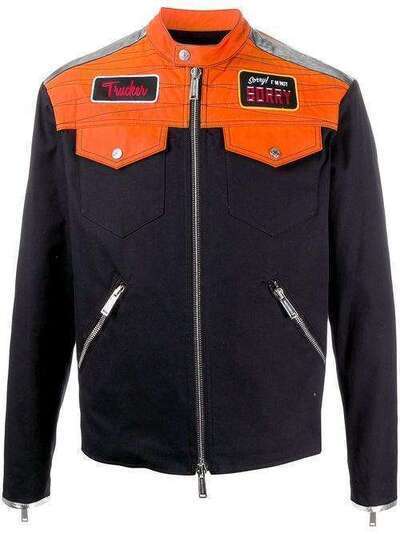 Dsquared2 байкерская куртка с контрастными вставками S74AM1013S39021