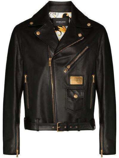 Versace байкерская куртка с металлическим логотипом A86904A233850