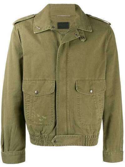 Saint Laurent легкая куртка с накладными карманами 578221Y153W