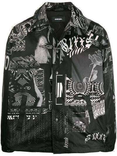 Diesel куртка-рубашка с абстрактным принтом 00SEF50LAXE