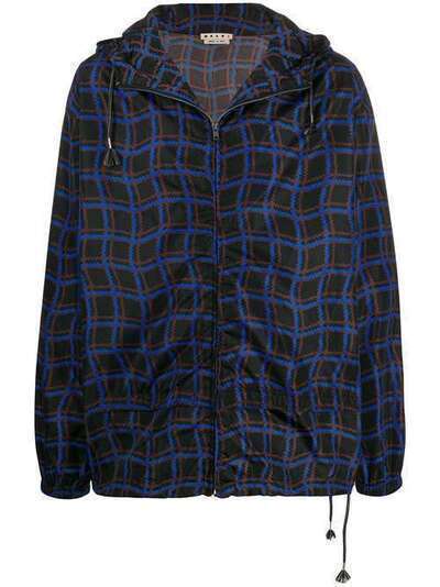 Marni клетчатая куртка на молнии с капюшоном JUMU0046S0S52313
