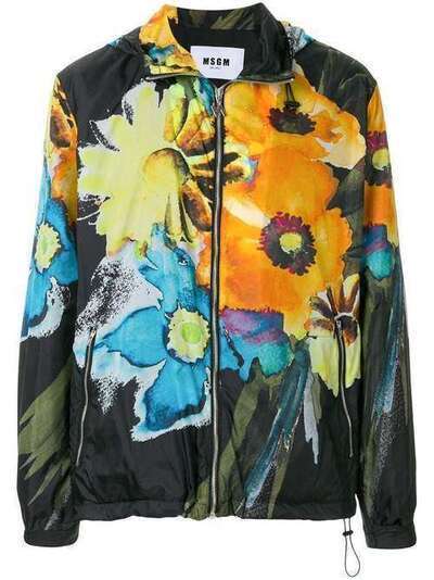 MSGM легкая куртка с цветочным принтом 2440MH07A184042