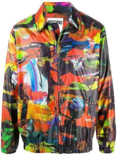 Moschino куртка на молнии с абстрактным принтом A06212055