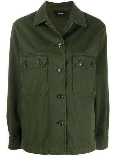 Aspesi куртка-рубашка с накладными карманами 1201F012