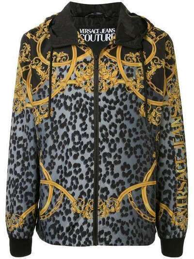 Versace Jeans Couture куртка с леопардовым узором и принтом baroque EC1GVA910E20432