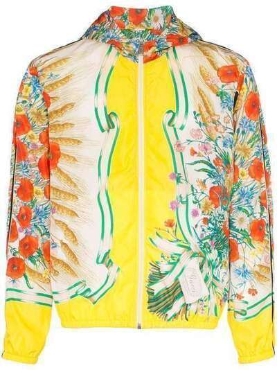 Gucci куртка с капюшоном и цветочным принтом 546347ZAAGN