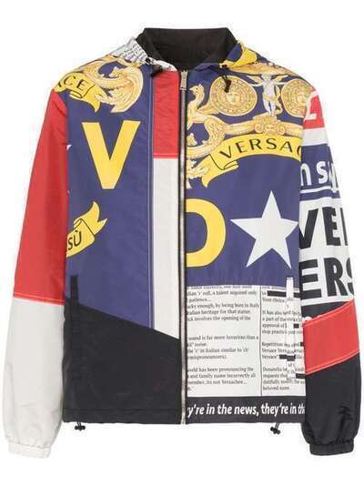 Versace куртка с капюшоном со сплошным принтом A81677A229390