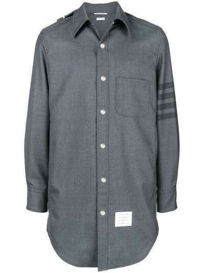 Thom Browne куртка-рубашка с капюшоном с 4 полосками MJO063A04346