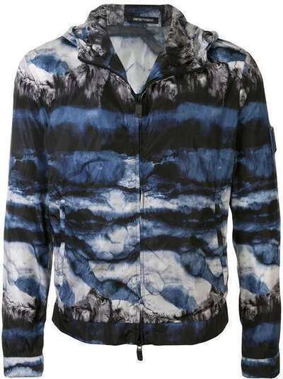 Emporio Armani куртка с капюшоном и абстрактным принтом 51R41051309