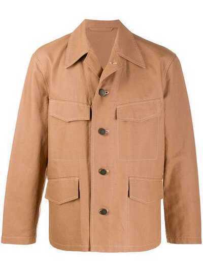 Lemaire куртка-рубашка с укороченными рукавами и карманами M201OW154LF439