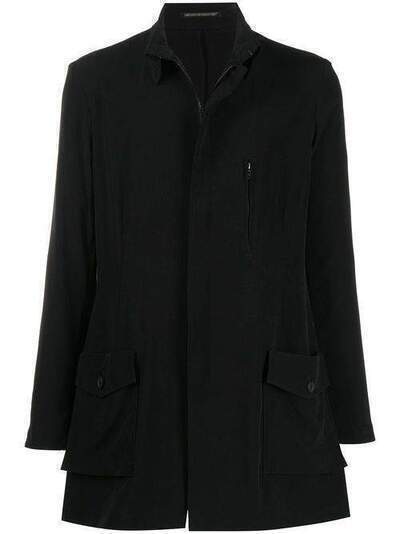 Yohji Yamamoto куртка-рубашка оверсайз с логотипом HNJ59500