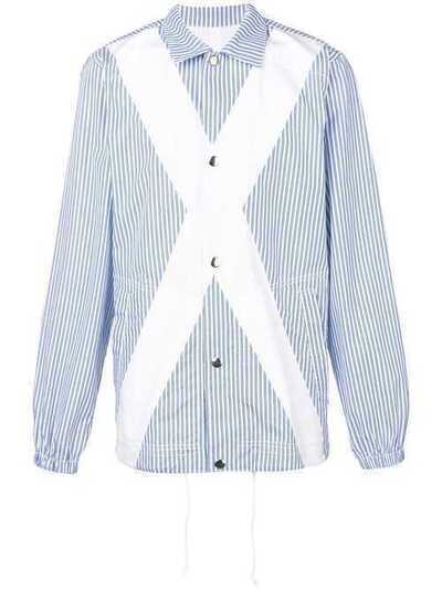 Comme Des Garçons Shirt куртка-рубашка в полоску с панельным дизайном S27165