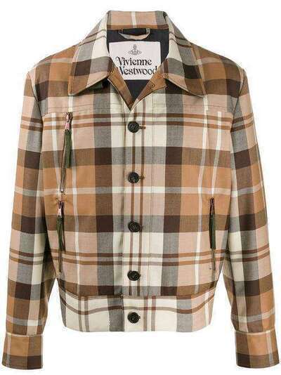 Vivienne Westwood клетчатая куртка Harringtone S25AM0280S52612