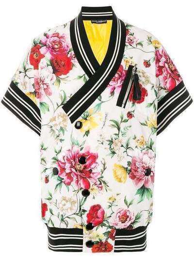 Dolce & Gabbana пиджак с полосками и цветочным принтом F9B54THSMPJ