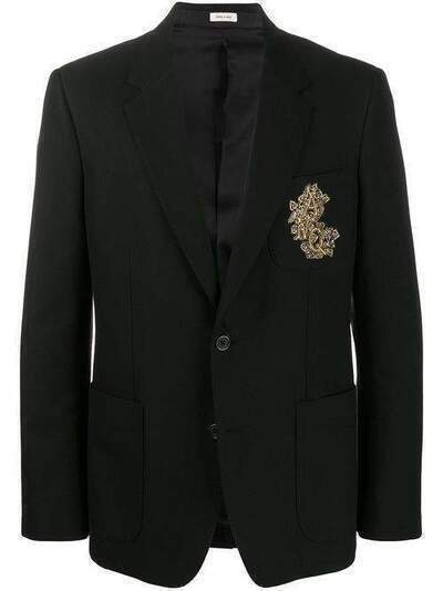 Alexander McQueen пиджак с вышивкой 603544QOS47