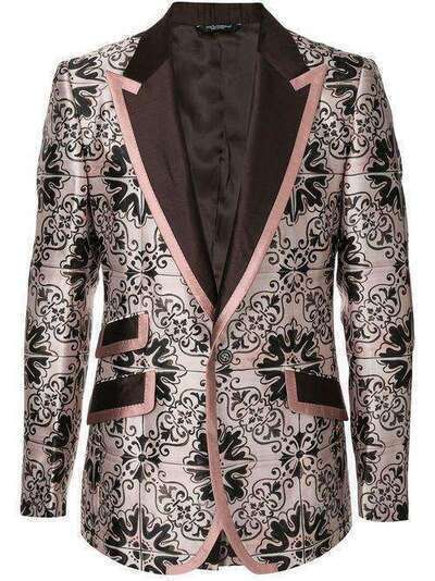 Dolce & Gabbana жаккардовый пиджак с узором Maiolica G2OI6TIS1CZ