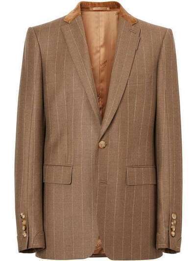 Burberry строгий пиджак с бархатным воротником 8022483