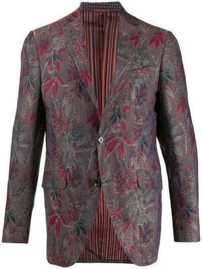 Etro пиджак с длинными рукавами и цветочным узором 1J8206741