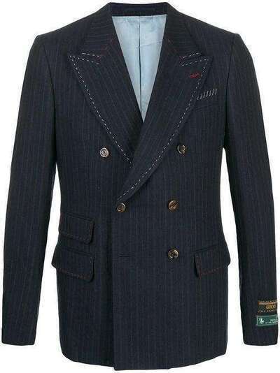 Gucci двубортный пиджак в тонкую полоску 595423Z494F