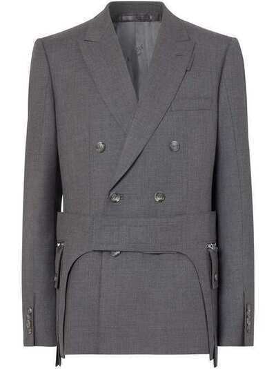 Burberry двубортный пиджак с поясом и карманами карго 4559239