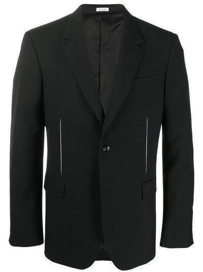 Alexander McQueen однобортный пиджак с контрастной отделкой 615303QPU72