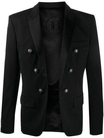 Balmain двубортный пиджак с заостренными лацканами UH17746W050