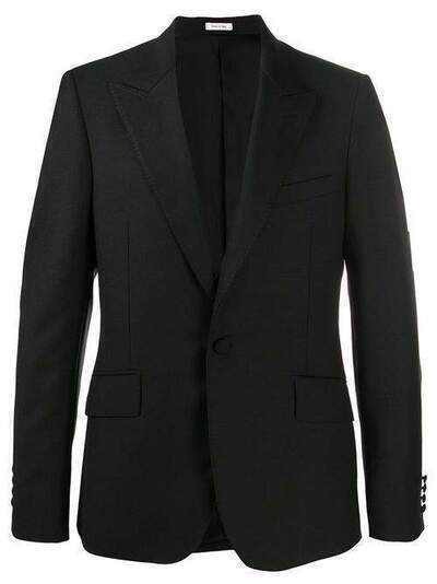 Alexander McQueen пиджак-смокинг с декоративной строчкой на лацканах 584456QNU12