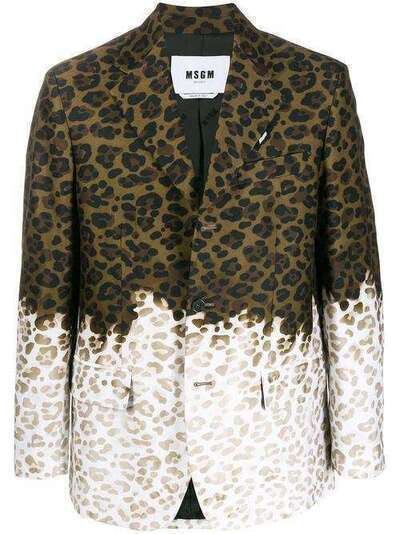 MSGM пиджак с леопардовым принтом 2840MG03D207057