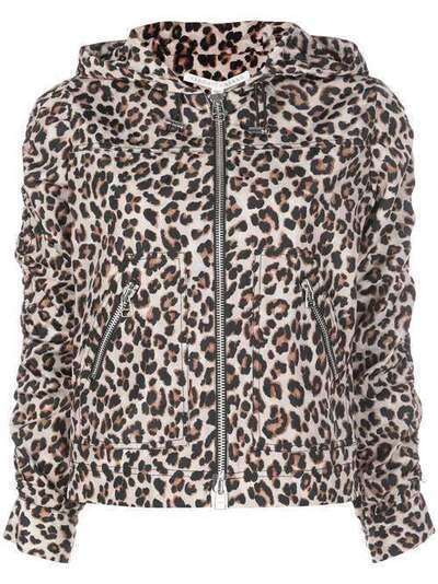 Veronica Beard leopard-print hooded jacket 20020W0041536